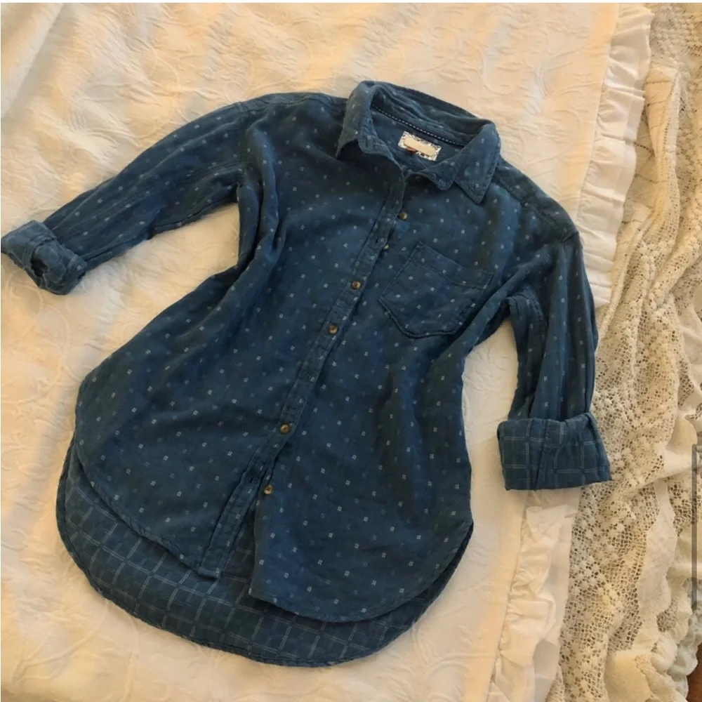Anthropologie Pilcro Blue Button-down - Picture 11 of 12